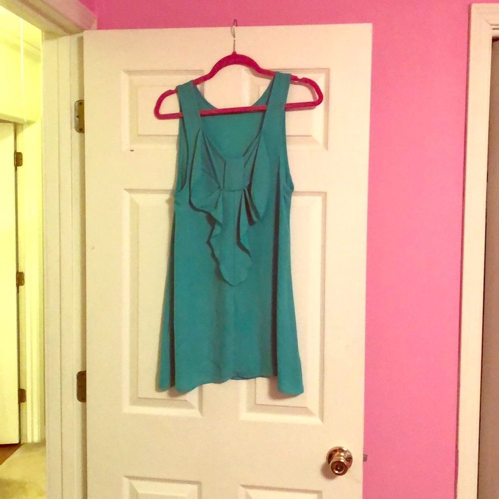 Teal Boutique Bow Dress EUC